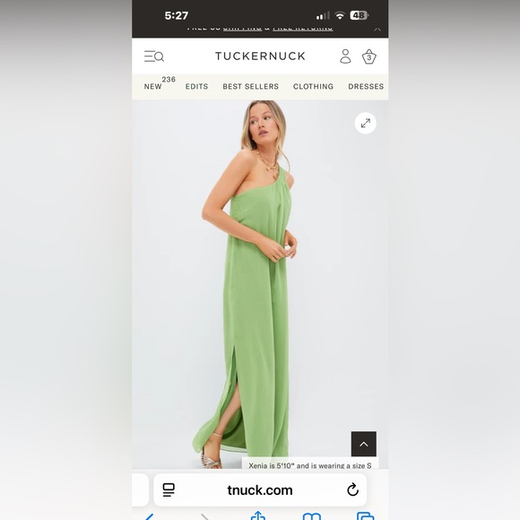 Tuckernuck Green One Shoulder Dress - Picture 1 of 5